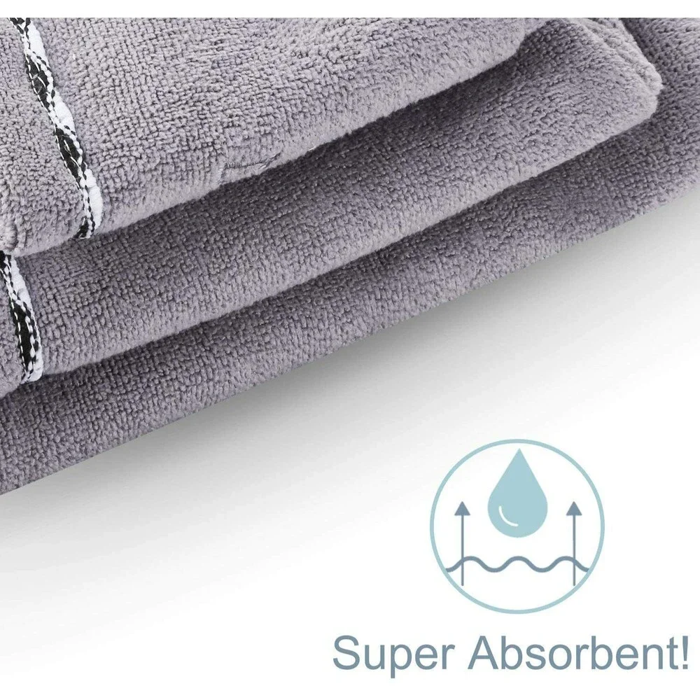 2 Pack Microfiber Hair Drying Wrap Towel for Women - White & Gray